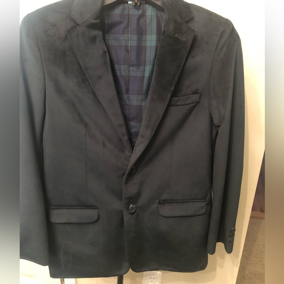 Big boys classic club hunter green velvet sports  coat size 14/16 - Picture 1 of 9